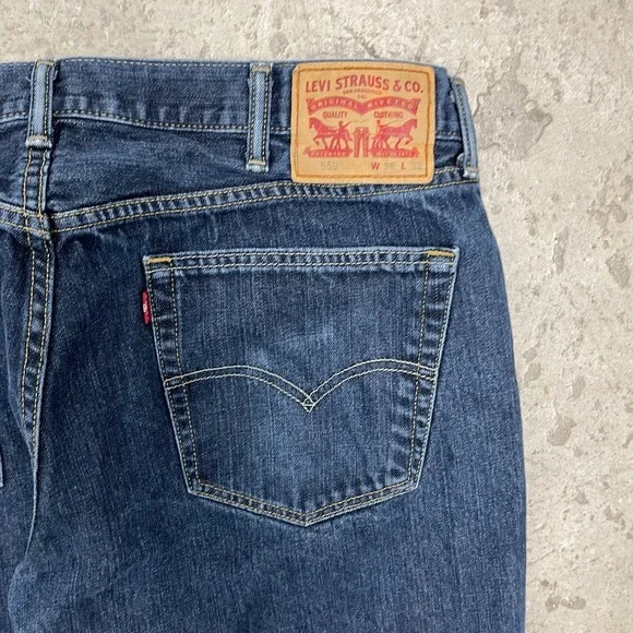 Levis Jeans Men 38x31 Blue Pants 559 Relaxed Straight Baggy Dark Denim Tag 38x32 - Picture 15 of 16